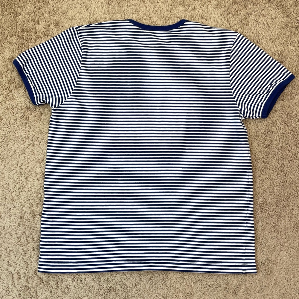 Tory Burch Sport Women's Blue Striped Cotton-Jersey Short Sleeve T-Shirt Medium - Picture 14 of 15